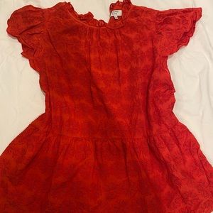 Cap sleeve eyelet peplum top red crown and ivy